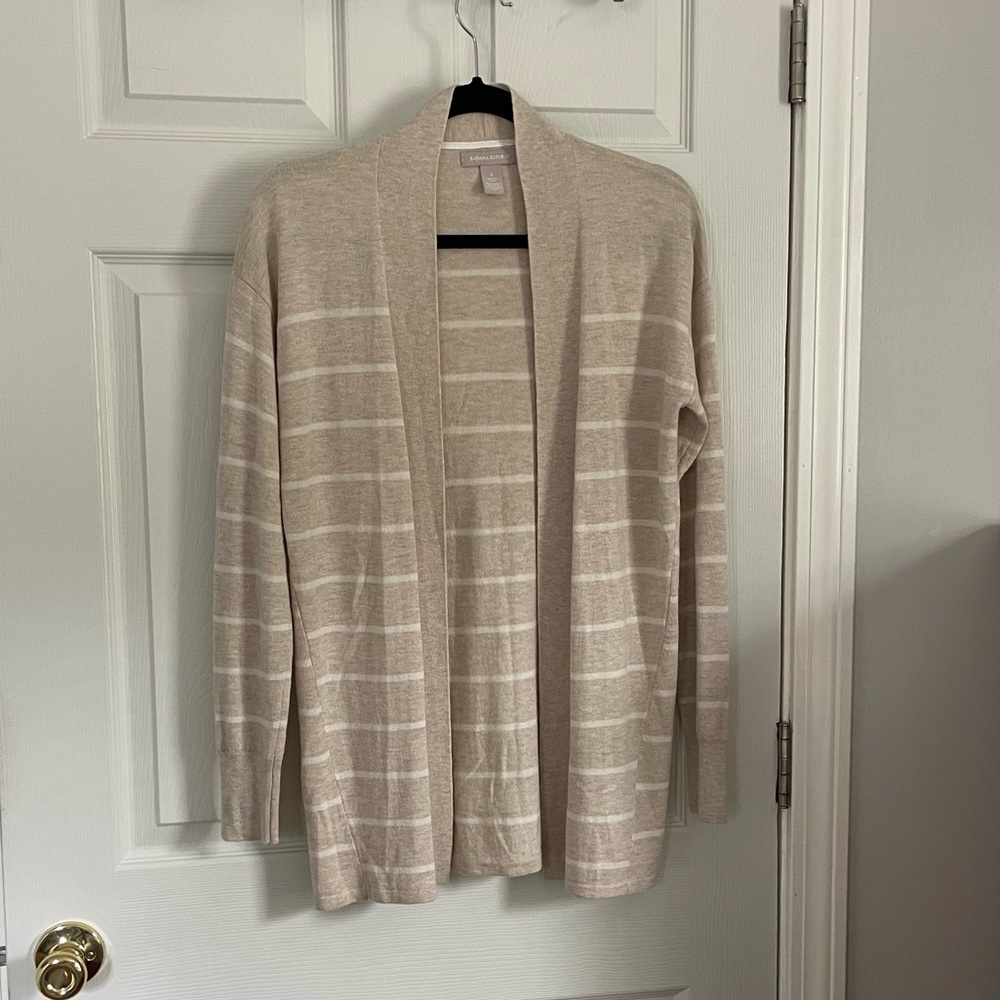 LIKE NEW Banana Republic striped Merino wool cardigan